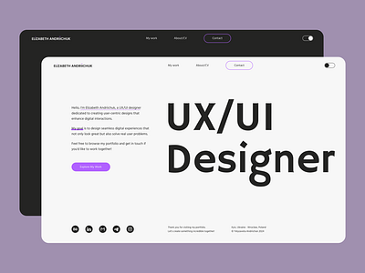 Portfolio Website UI/UX Designer homepage homepage portfolio portfolio portfolio design portfolio of designer uiux web design website