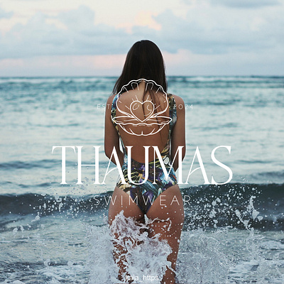 Thaumas swimwear branding graphic design illustration logo