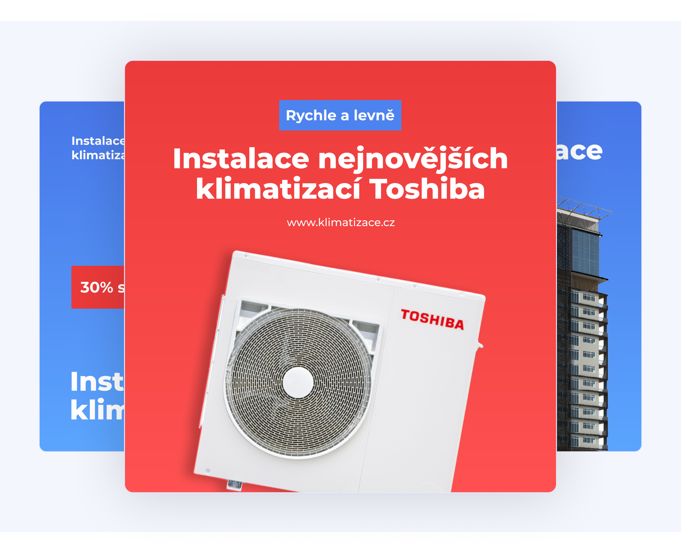 Air conditioning Instagram post ad blue branding clean commercial design facebook graphic design instagram light light blue minimalistic red simple social social media ui white
