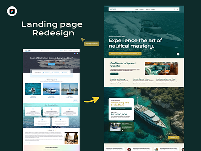 Landing Page boat boats branding figma landing page luxury product ui ux