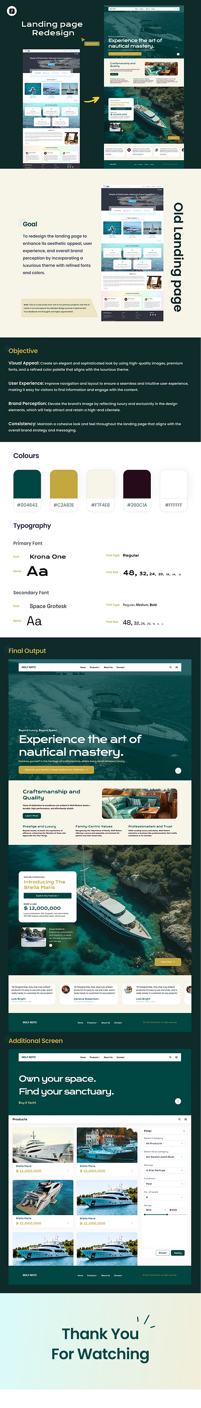 Landing Page boat boats branding figma landing page luxury product ui ux