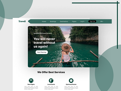 Travell ui uiux user interface ux web ui website design