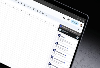 Browser extension with AI for Google Sheets ai browser browser extensio cells chrome execute ai google sheets rows safari sheets table ui uxui web ui