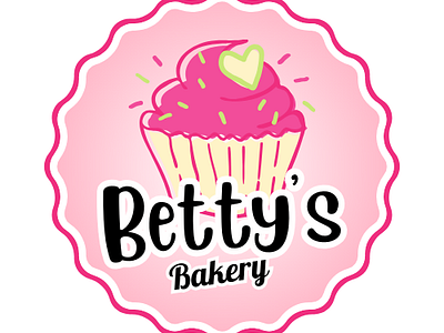 The daily logo challenge Day-18: Cupcake bettys bakery bettys bakery logo branding cupcake logo daily challenge daily logo challenge daily logo challenge day 18 daily logo design challenge daily logo design day 18 design graphic design illustration logo logo design