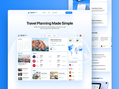 All-in-One Travel Planning Platform app app design branding calendar dashboard design graphic design landing logo minimal saas typography ui ux vector webdesign