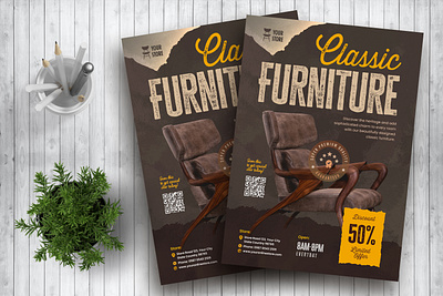 Classic Furniture Flyer classic design flyer flyer design furniture graphic design print design print template sale