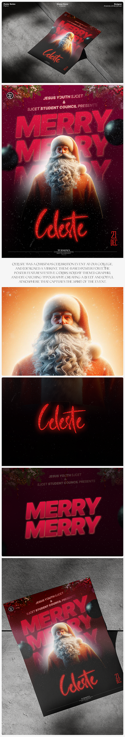 CELESTE- Poster Series(Part 2) celeste christmas poster figma graphic design photoshop poster design santa x mas