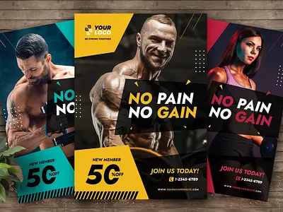 Gym Fitness Flyer Template design fitness flyer flyer design graphic design gym print design print template sale