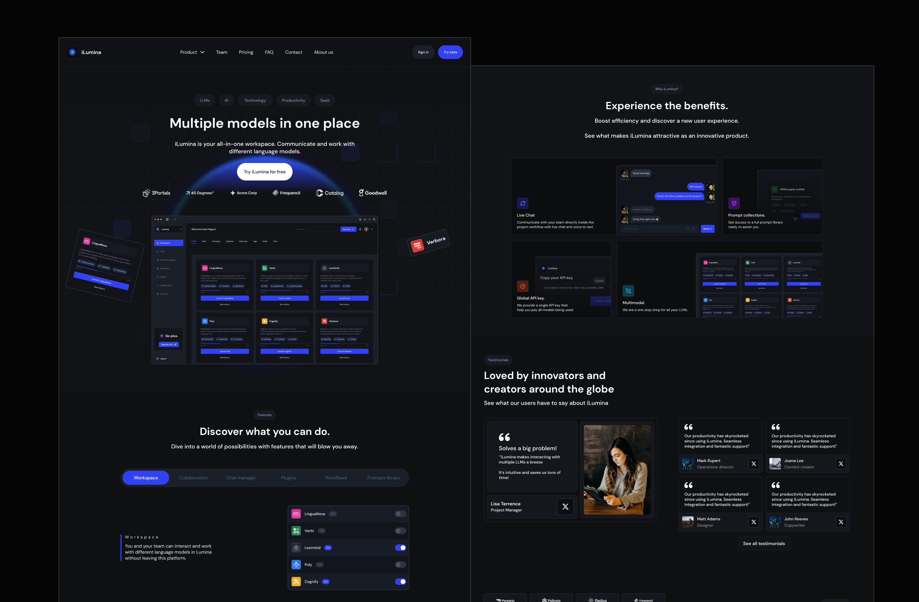 iLumina - SaaS website. design ui