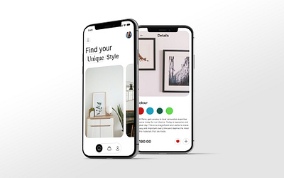 Interior Decoration App app design e commerce interior decoration minimalist mobile ui uiux