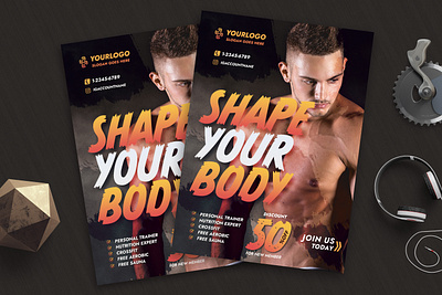 Gym Fitness Flyer Template design fitness flyer flyer design graphic design gym print design print template