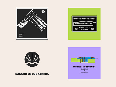 Rancho de los Santos Eichler community - custom artwork adobe illustrator architecture design mockups house drawing illustration logo logo design map map design map illustration mid century modern minimalism minimalist signage signage design vector vector art vector illustration