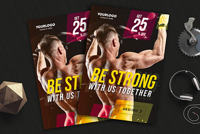 Gym Fitness Flyer Template design fitness flyer flyer design graphic design gym print design print template