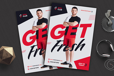 Gym Fitness Flyer Template design fitness flyer flyer design graphic design gym print design print template