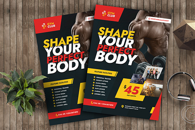 Gym Fitness Flyer Template design fitness flyer flyer design graphic design gym print design print template