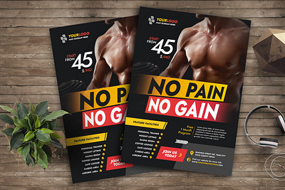 Gym Fitness Flyer Template design fitness flyer flyer design graphic design gym print design print template