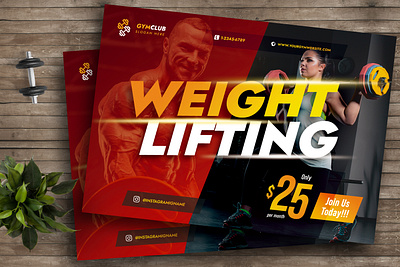 Gym Fitness Flyer Template design fitness flyer flyer design graphic design gym print design print template