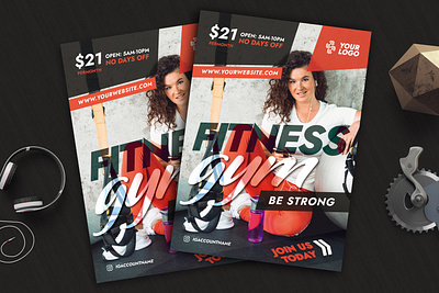 Gym Fitness Flyer Template design fitness flyer flyer design graphic design gym print design print template