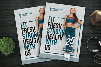 Gym Fitness Flyer Template design fitness flyer flyer design graphic design gym print design print template