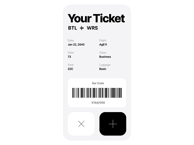 Plane Ticket Daily UI 7.27.24 mobile plane ticket ui ux