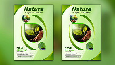 Nature Flyer Design attractive branding customizable design editable free illustration logo nature photoshop template