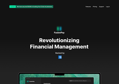 Website Hero Section Design for FusionPay branding design logo ui user experience user interface