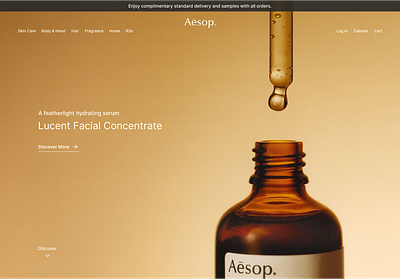 Website Hero Section Design for Aesop design ui user experience user interface web website