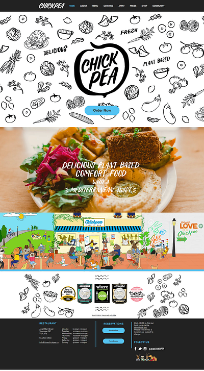 Chickpea fiverr food truck fresh healthy illustrations landing pages plant based restaurant uchihshahin01 vegan website design wix