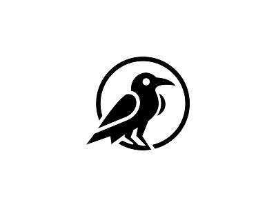 Raven Logo animal apparel bird crow design elegant icon iconic illustration logo logo design logodesign minimal minimalist logo modern raven