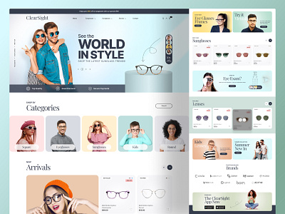 ClearSight, Eyewear Landing Page ecommerce ecommerce landing page eye test eyewear eyewear ecommerce landing page eyewear landing page fashion landing page sunglass sunglass landing page ui uiux