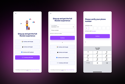 Daily UI # 01, Sing up Rocket travel daily ui login