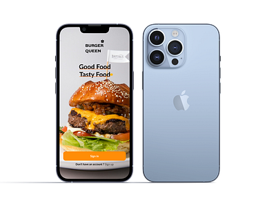 Burger queen mobile app graphic design ui