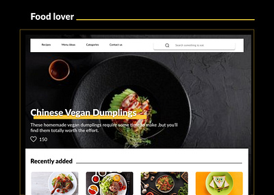 Landing page of a resturant website ui