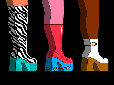Gogo Boots boots flat illustration illustrator spot vector