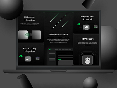 Bento Grid for Bills Payment API Website api bills payment ui design utilities bills ux design
