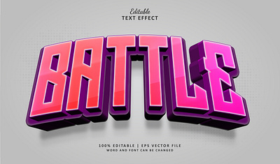Text Effect Battle 3d branding cyber esport logo text effect