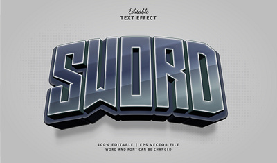 Text Effect Sword Esport 3d branding esport logo neon sword text effect