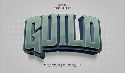 Text Effect Guild Esport 3d branding esport guild logo neon text effect