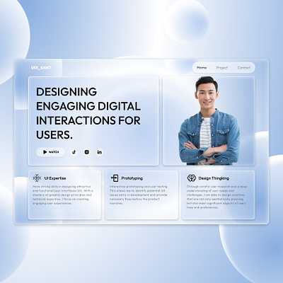 Personal Website Portfolio 3d branding figma design glassmorphims glassmorphims web glassmorphims web ui gradient web graphic design personal web personal web ui ui ui inspiration uiux ux web design