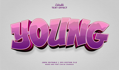 Text Effect Young 3d logo text effect urban young