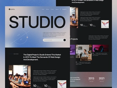 Web design for Design Studio agency landing page agency webiste animation clean layout company creative creative agency digital agency studio ui design uiux web web design web desing website website design