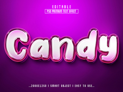 Candy'' 3D Editable PSD Text Effect Style 3d 3d text effect action branding candy candy 3d text effect candy text design effect graphic design letter effect logo psd action psd effect style text text effect