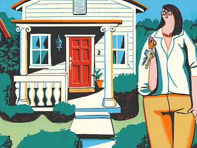 DOORSTEPS abstract bold colorful design hipster illustration