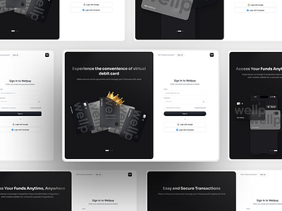 Wellpay Virtual Card - Login Page app design figma graphic design illustration mockup saas tablet ui ui interface ui ux virtual card