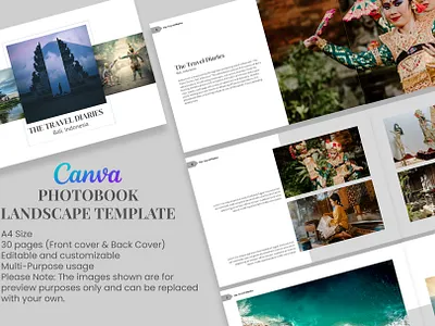 Canva Photobook Landscape Template branding canva ebook canvatemplate editorial layout graphic design photobook photography template portfolio showcase template wedding template