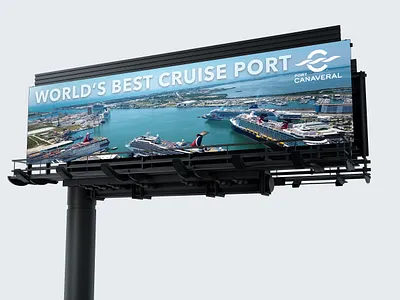 World's Best Cruise Port Billboard advertisement advertising billboard branding design graphic design logo marketing signage typography vector