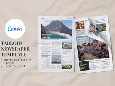 Canva Tabloid Newspaper Template advertising branding broadsheet business design graphic design newspaper tabloid template