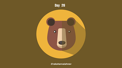 Day 26 of the Daily flat design challenge on Teddy challenge design flat design illustration illustrator shadow teddy