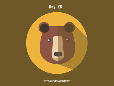 Day 26 of the Daily flat design challenge on Teddy challenge design flat design illustration illustrator shadow teddy