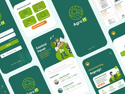 Agro IT - Smart Farming Mobile App agriculture app complete app design ecommerce farm green home intenet of things iot login mobile app shop sign up smart agriculture smart farming ui user experience user interface ux